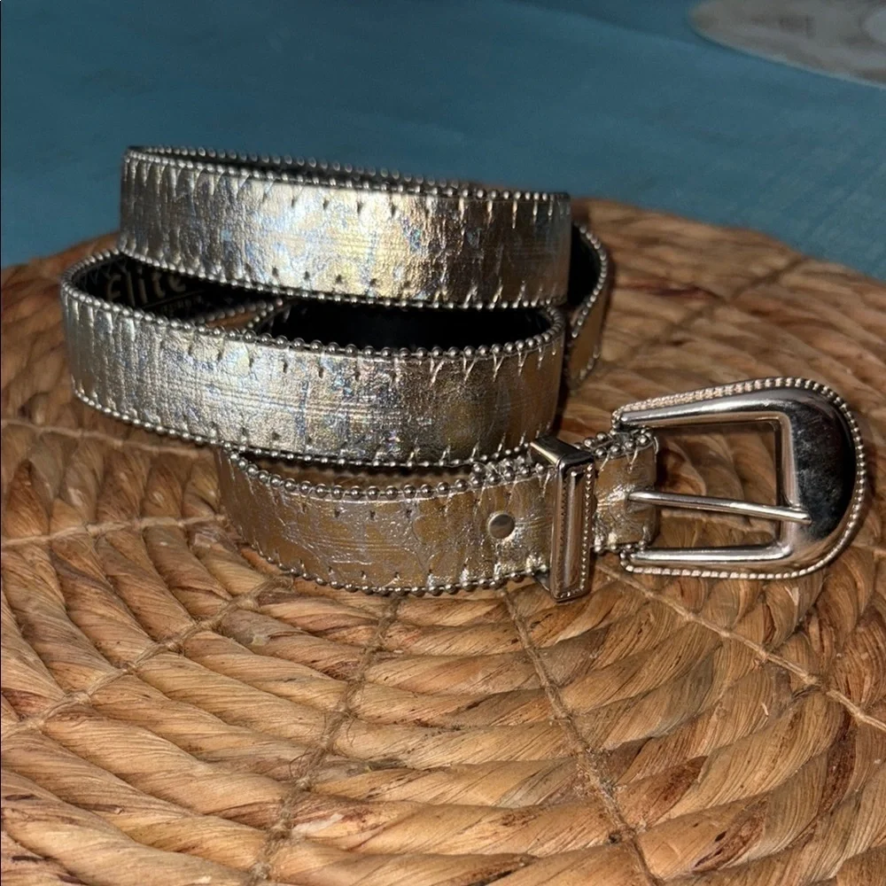 Vintage Elite Metallic Gold and Silver Women's Belt L